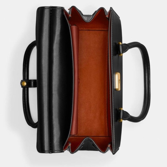 coach Broome Carryall Black Leather Handbag - Picture 5 of 11